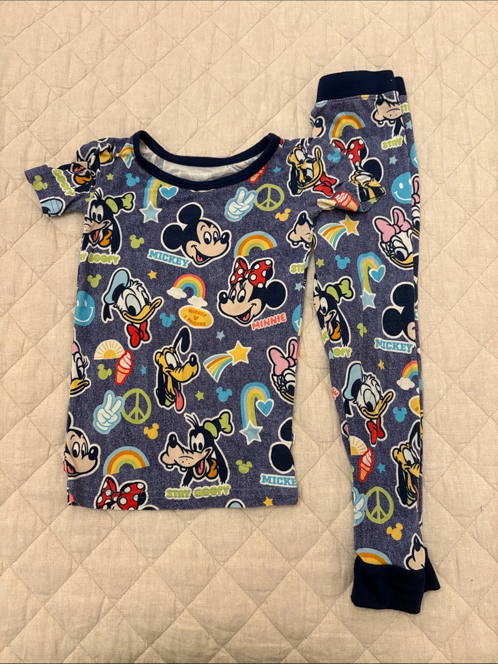 Little Sleepies Disney Navy Blue Mickey & Friends Short Sleeve Pajama Set